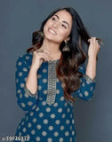 Cotton Kurta Plazo Set with printed net fabric for daily wear, single size available in M, L, XL, XXL