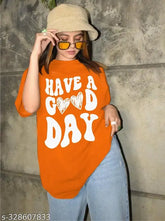 Cotton blend oversized loose fit printed tee for women, vibrant Indian-inspired design