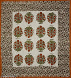 3D Printed Sanganeri Cotton Regular Flat Double Queen Bedsheet, adult-friendly summer bedding multipack from India