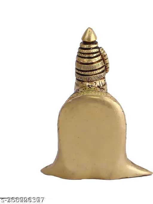 Brass antique small Aai Tuljabhavati Murti, traditional Indian god idol, dimensions: 2.5" L x 3.5" H x 1.5" B