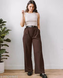 Brown women's scuba trouser - comfortable formal wear for professional events