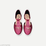 Maroon synthetic ballerinas for women - contemporary design, closed back, comfortable fit (Indian origin)