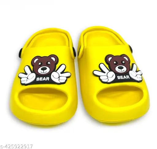 Bright EVA clogs for kids, fun cartoon pattern, lightweight and breathable, easy slip-on design
