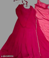 Georgette long sleeve fancy designer women gown, solid pattern, available in S, M, L, XL, XXL, introducing Vadhva fashion new gown in various colors and sizes