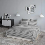 King size microfiber cotton bedding set: 1 comforter, 1 besheet, 2 pillow covers - plush siliconized fiberfill, indulgent sleep experience