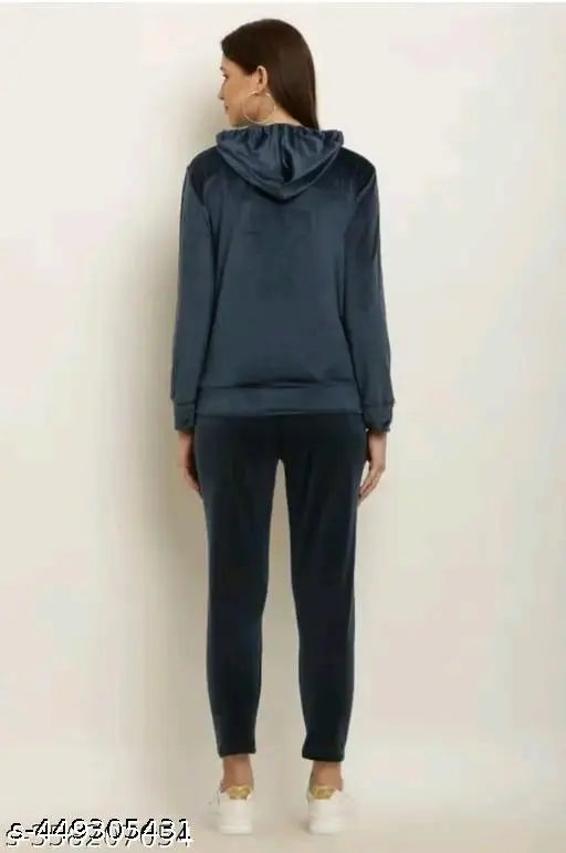 Velvet winter track suit for women, super soft and stylish, XL (42in/22in/34in/32in/34in/37in) or XXL (44in/22in/36in/34in/36in/38in), India-made velvet bottom and top