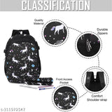 Blue nylon printed medium laptop backpack for school, tuition, or college with 3 compartments, padded back system, adjustable shoulder straps, lightweight eco-friendly fabric, water-resistant, and stain-resistant