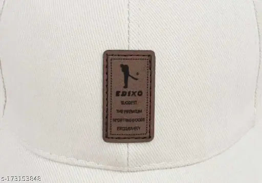 White Ediko brand adjustable cotton baseball cap, features logo pattern, for men and boys, two pack from India