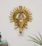 Aluminum ethnic Ganesha idol for wall hanging, perfect as Diwali or corporate gift, dimensions 20cm x 24cm x 5cm