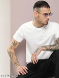 Men's white plain cotton casual half sleeves shirt, timeless sophistication meets modern style for versatile everyday wear #MenFashion #WhiteTShirt #CasualStyle