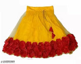 Girls ethnic satin & net Lehenga Choli set with dupatta, floral stitch embroidery, Indian cultural wear for kids 2-11 years