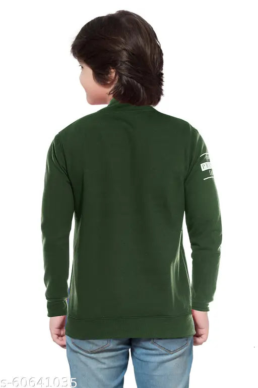 Olive printed boys fullsleeve cotton jacket - fun design, comfortable for chilly days, 8-9 years size, Indian origin