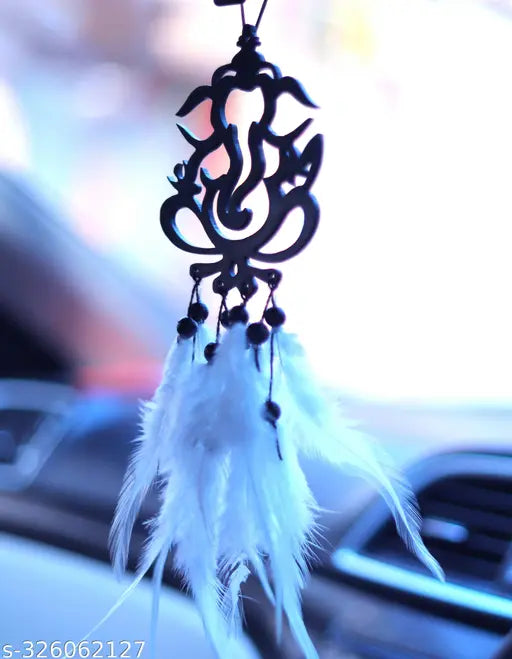 Acrylic Lord Ganesh dream catcher for positive vibes, Indian car hanging ornament, 12 cm x 20 cm size