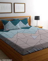 Maroon glace cotton flat sheets set (1 double size bedsheet + 2 pillow covers), 3D printed and machine washable for adults, vibrant colors with skin-friendly material