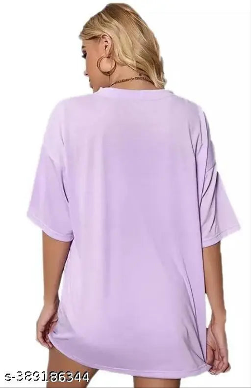 Oversized cotton blend women's casual printed t-shirt, vibrant pattern, short sleeves, size S (bust 30in, length 30in)