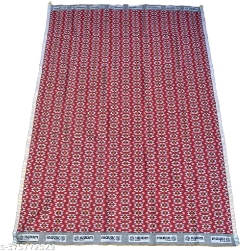 Lightweight, 100% pure cotton Solapur Chaddar, full size 57x87 inches, luxurious ethnic motifs bedsheet for single bed