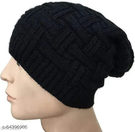 Wool beanie cap for men by Parmeshwari Textile - trendy fur pattern, ideal for sports and casual occasions