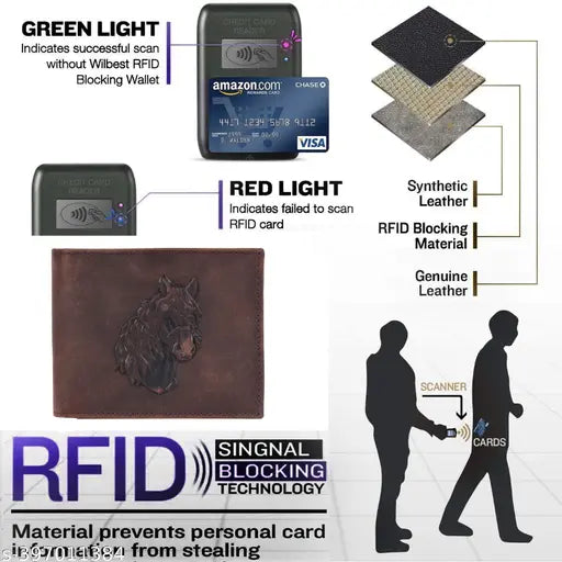 Pure leather RFID wallet for men, 4 card slots, 2 cash compartments, 1 coin pocket, 2 secret compartments. Classic styled, Indian craftsmanship, perfect gift for modern gentlemen
