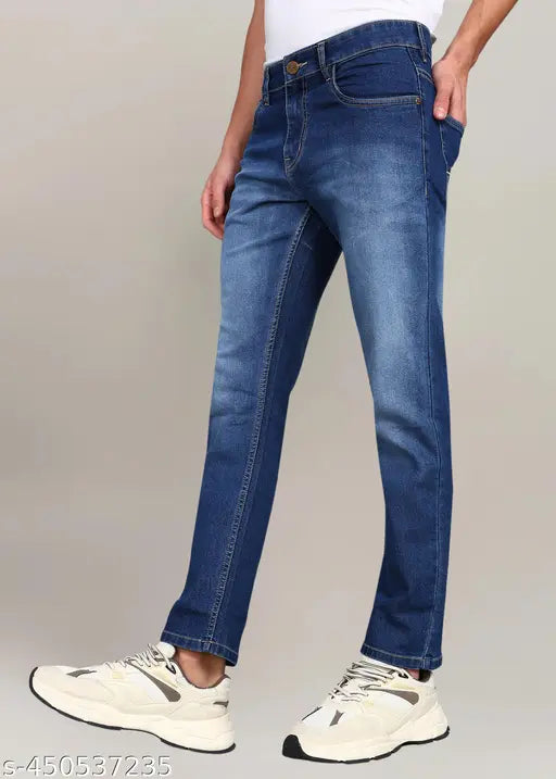 Blue denim jeans by Rusticblooms - premium stretch, indigo wash, casual-chic style