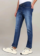 Blue denim jeans by Rusticblooms - premium stretch, indigo wash, casual-chic style