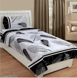 Cotton botanical-print superfine flat sheets & pillow covers set, ideal for summer adult use (2 single bedsheets + 2 pillow covers, size 60x113)