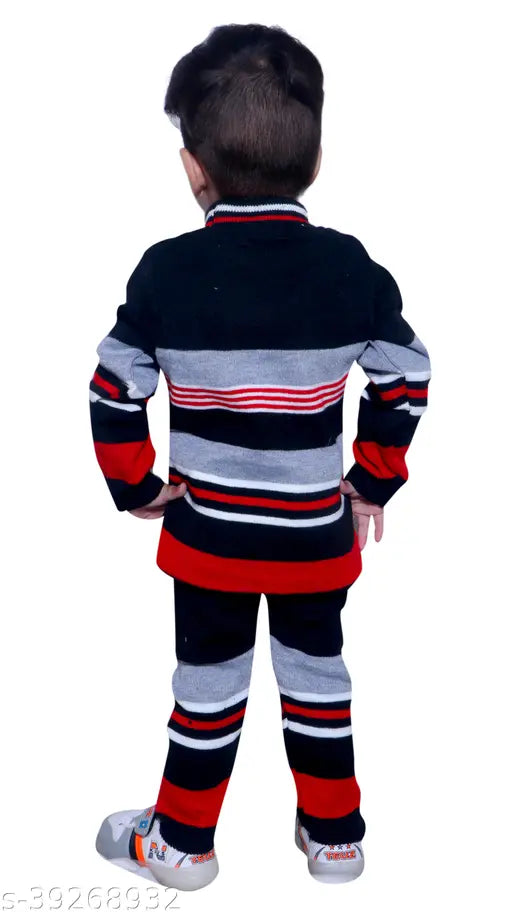 Wool striped sweater for kids (6-24 months), vibrant colors, perfect winter wear. Made in India