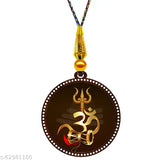 Om Shiva Divine Car Hanging/Wall Hanging, premium prelaminated glossy wooden finish religious showpiece for car & wall decor. Made in India