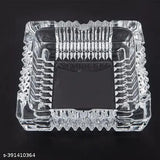 Transparent crystal tortoise square plate (4x4 inches), ideal for home decor and Vastu, great gift for special occasions