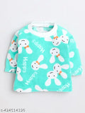Wool dungarees for kids winterwear, printed net style with short sleeves (0-3 Months) from India