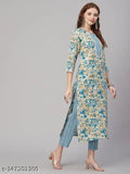Cotton blend three-quarter sleeve printed combo, Indian fashion for women's XXS to XXXL sizes
