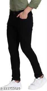 Black denim MARKVIEW mens skinny fit jeans, comfortable and stylish for a perfect fit (size 28, 30, or 32)