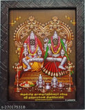 Synthetic resin Lord Shiva photo frame, main deity of Kulasekara Pattinam temple, Gyanamoorthiswarar Muththaramman, India