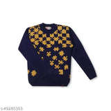 Acrylic long-sleeve princess fancy boys sweater, self-design net pattern for winter parties, Knitco daffodil yarn fabric