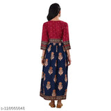 Gold polka print rayon Anarkali kurti, trendy ethnic wear gown for women's parties