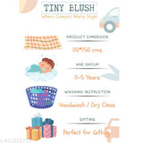 Assorted vibrant kids' Rajasthani block print quilted mulmul cotton bedcover with organic filling, ideal for cribs (45x165 cm)