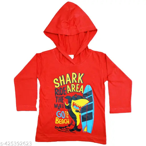 Boys cotton long sleeve hoody t-shirts combo pack, printed pattern in various sizes for kids aged 2-10 years, made in India