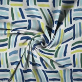 White superfine abstract pattern cotton double bedsheet with 2 pillow covers, ideal for summer. Perfect fitting, TerryFox branded