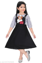 Cotton blend embroidered net knee-length dress for kids, stylish princess-style dress on hanger (0-6M, 6-12M) India origin