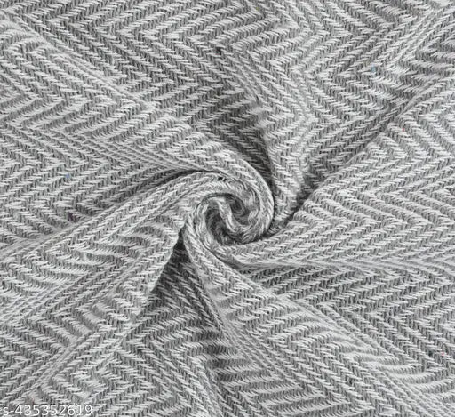 Grey and White HomewayTex 100% Cotton Herringbone Throw - Breathable, Lightweight, Reversible, Indoor/Outdoor Use