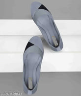 Stylish grey synthetic leather ballerinas for women, slip-on design - MAHI & LOOKS Ind-3 to Ind-9 sizes