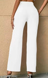 Cotton blend, western-style trousers for women & girls - Asha Fashion Enterprises, solid color, pack of 2 (sizes 28, 30, 32, 34 inches)