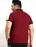 Cotton urban polo t-shirt, fashionable solid color for large sizes, made in India (XXXL, 46in/30in; 4XL, 50in/31in; 5XL, 52in/32in; 6XL, 54in/33in; 7XL, 56in/33.5in)