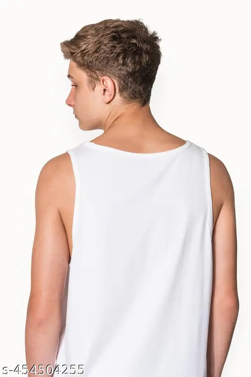 Printed polyester "Limitless Mind" motivation tank top vest or sando for men and boys, sleeveless with inspiring quote "Your Only Limit is Your Mind." Available in various sizes from S to XL, originating from India