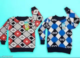 Woolen LITTLE MUFFS Trendy Boys' Winter Set - print net design, warm and breathable for chilly days