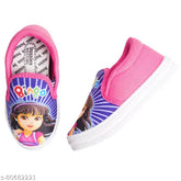 Canvas and PVC printed casual shoes for girls aged 6 months to 5 years, colorful design, slip-on style