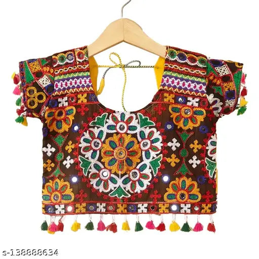 CCRINGYellow embellished cotton ChaniyaLehanga Choli & Dupatta for young girls, intricate embroidery design