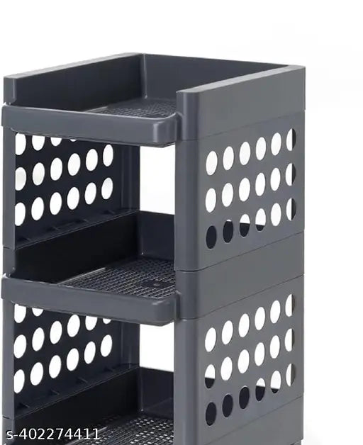 5-tire storage trolley, wheeled vegetable organizer, durable steel Indian design