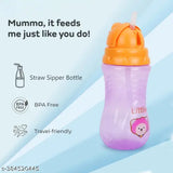 Multicolor BPA-free kids sipper bottle, 200ml capacity with straw, ideal for baby's drink on-the-go