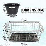 Stainless steel dish drainer with tray & spoon holder, rust-resistant, maximizes counter space, pristine appearance