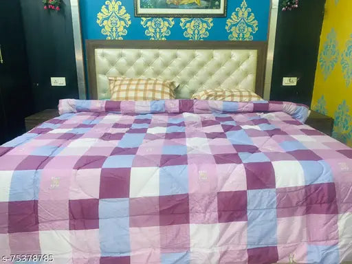 Soft cotton double bed comforter quilt, all-weather luxury with imported fabric and royal design